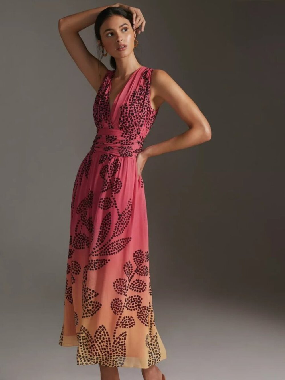 NWT Anthropologie Verb by Pallavi Singhee V-Neck Ombre Maxi Dress Size S
